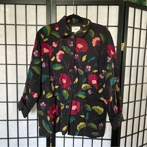 Susan Bristol Colorful Embroidered Canvas Jacket Small